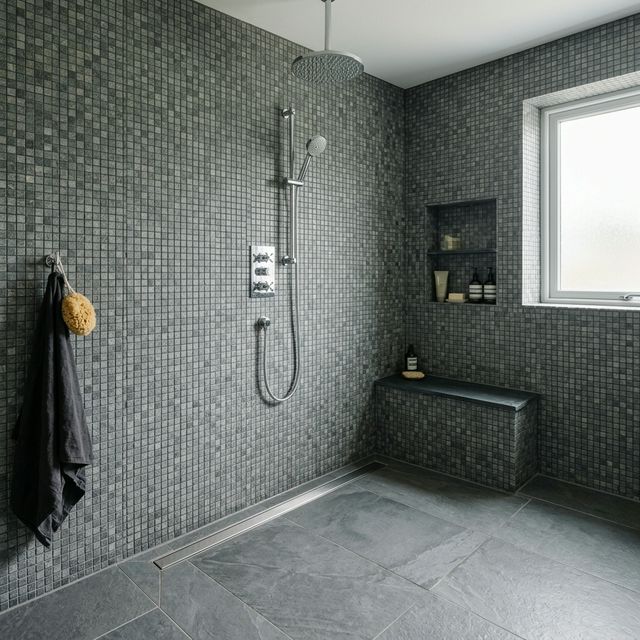 Wet room mosaic shower tiling Dublin